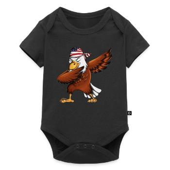 Dabbing Adler Dab Raubvogel mit USA Kopftuch - Baby Premium Kurzarmbody - Schwarz - Vorne