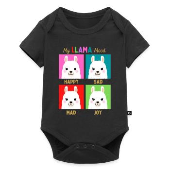 Meine Lama-Stimmung - Baby Premium Kurzarmbody - Schwarz - Vorne