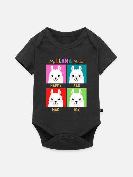 Meine Lama-Stimmung - Baby Premium Kurzarmbody - Schwarz