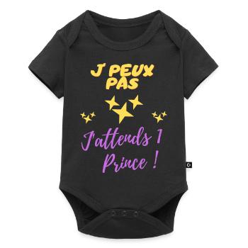 J PEUX PAS J'attends un prince - Body à manches courtes Premium Bébé - noir - Devant