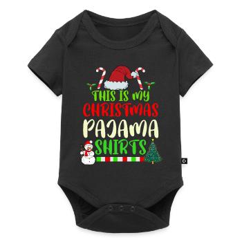 This is My Christmas Pajama Funny Christmas Shirt - Baby Premium Kurzarmbody - Schwarz - Vorne