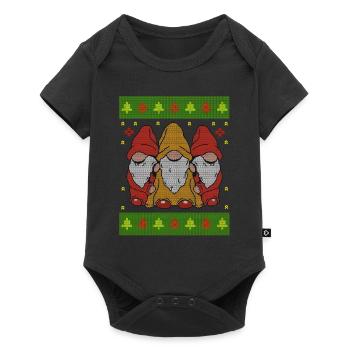 Christmas Elves Sweet Christmas Elves Motif - Baby Premium short-sleeve bodysuit - black - Front