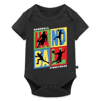 Handball Handball Player Handball Player Vintage Retro - Body à manches courtes Premium Bébé - noir - Devant
