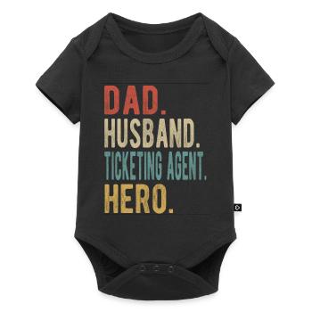 Ticket Representative Papa Husband Hero - Baby Premium short-sleeve bodysuit - black - Front