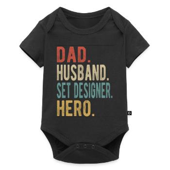 Décors Papa Husband Hero - Body à manches courtes Premium Bébé - noir - Devant