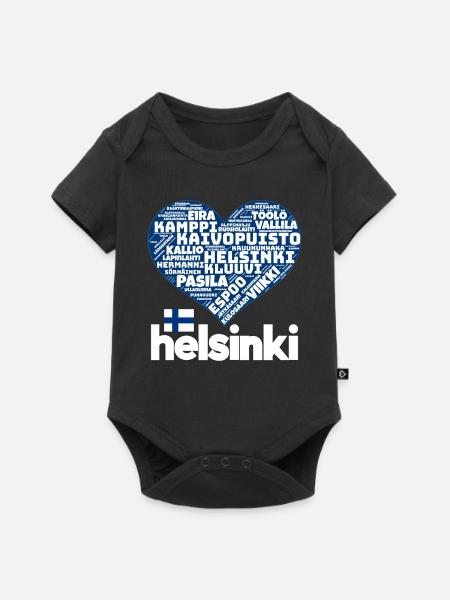 Helsinki - Baby Premium Kurzarmbody - Schwarz