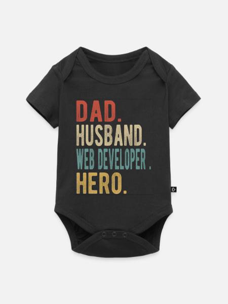 Web Entwickler Papa Ehemann Held - Baby Premium Kurzarmbody - Schwarz