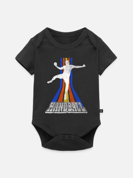 Handball Handballspieler Handballer Vintage Retro - Baby Premium Kurzarmbody - Schwarz