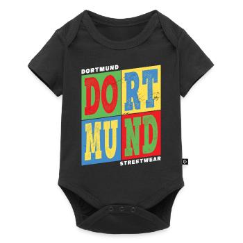 Dortmund Deutschland Stadt Bunt Skyline Heimat - Baby Premium Kurzarmbody - Schwarz - Vorne