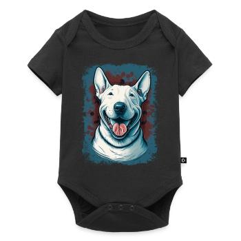 Cheerful Bull Terrier - Baby Premium short-sleeve bodysuit - black - Front