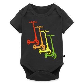 E-Scooter E-Roller Scooter - Baby Premium Kurzarmbody - Schwarz - Vorne