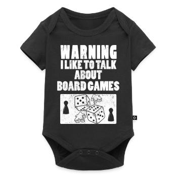 Avertissement J’aime parler de jeux de société - Body à manches courtes Premium Bébé - noir - Devant
