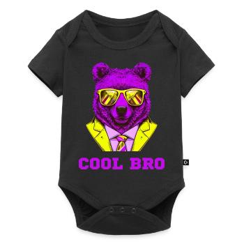 Cool Bro Bear - Body à manches courtes Premium Bébé - noir - Devant