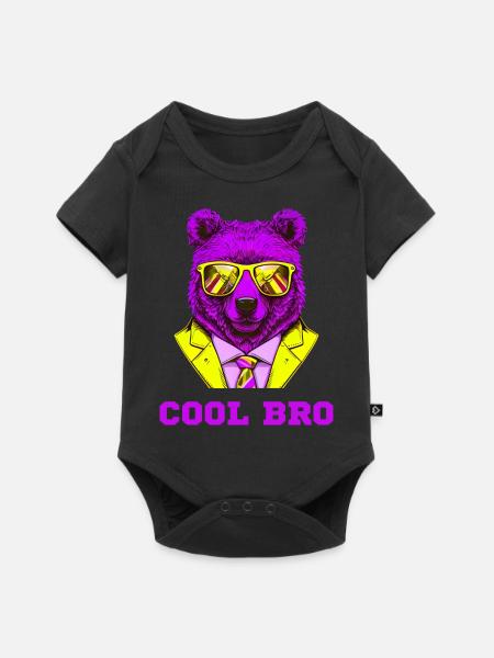 cool bro bär - Baby Premium Kurzarmbody - Schwarz