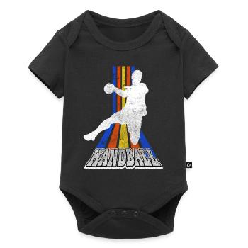 Handball Handball Player Handball Player Vintage Retro - Body à manches courtes Premium Bébé - noir - Devant