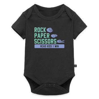 Rock Paper Scissors Head Kick I Win Karaté - Body à manches courtes Premium Bébé - noir - Devant