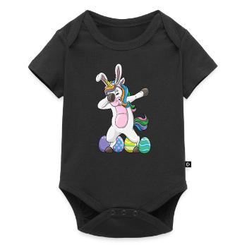 Dabbing Unicorn Easter Rabbit Dab Dance Easter Egg - Baby Premium short-sleeve bodysuit - black - Front