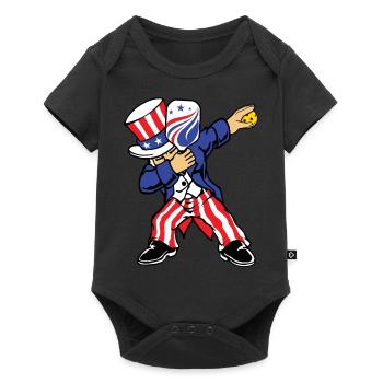 Pickleball American Flag 4th of July Pickleballer - Baby Premium short-sleeve bodysuit - black - Front