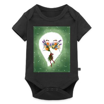 et fleurs - Body à manches courtes Premium Bébé - noir - Devant