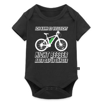 Lustige Fahrradfahrer E-Bike Sprüche Geschenk - Baby Premium Kurzarmbody - Schwarz - Vorne