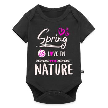 Frühling ist Liebe in der Natur - Baby Premium Kurzarmbody - Schwarz - Vorne