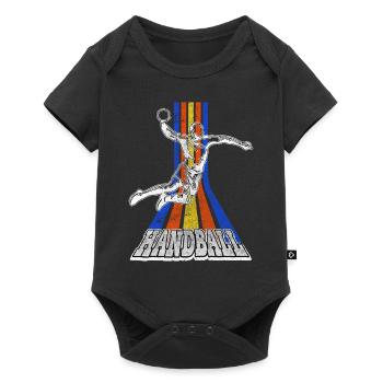 Handball Handball Player Handball Player Vintage Retro - Body à manches courtes Premium Bébé - noir - Devant