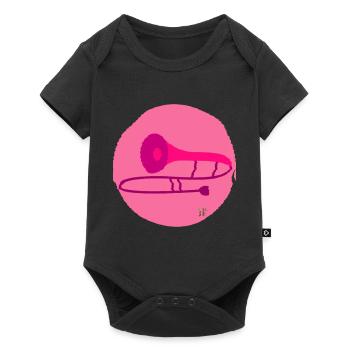 Pink Posaune - Baby Premium Kurzarmbody - Schwarz - Vorne