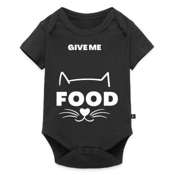 GIVE ME FOOD CAT 2 - Baby Premium Kurzarmbody - Schwarz - Vorne