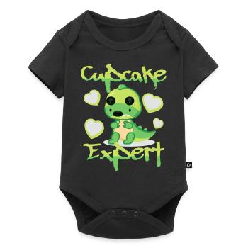 Cupcake Expert Dinosaur - Baby Premium short-sleeve bodysuit - black - Front
