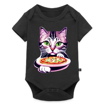 Cat Pizzeria Cat Pizza Kitten Pizza Lovers - Baby Premium short-sleeve bodysuit - black - Front