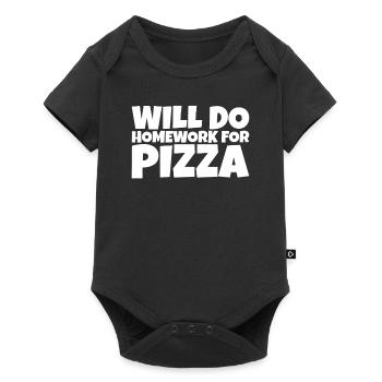 Funny School Pupil Pizza Lover Gift - Baby Premium short-sleeve bodysuit - black - Front