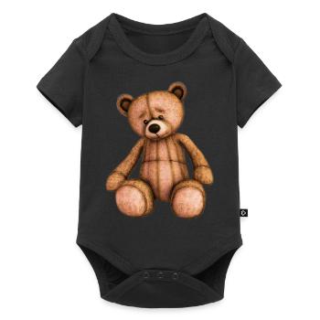 Teddybär - Baby Premium Kurzarmbody - Schwarz - Vorne
