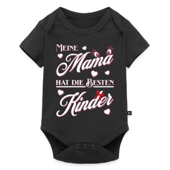 Lustiges meine Mama hat die besten Kinder Design - Baby Premium Kurzarmbody - Schwarz - Vorne