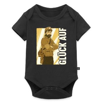 Bergbau Sprüche Glück Auf Kohle Bergmann Geschenk - Baby Premium Kurzarmbody - Schwarz - Vorne