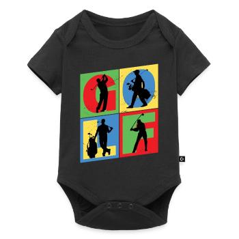 Golf Golfen Golfspieler Sport Hobby Club Vintage - Baby Premium Kurzarmbody - Schwarz - Vorne