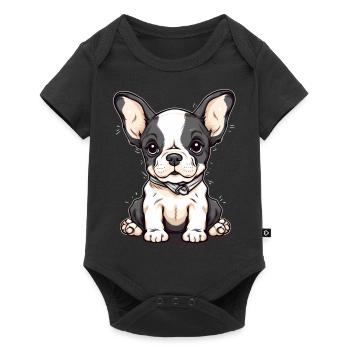 Chiot mignon - Body à manches courtes Premium Bébé - noir - Devant