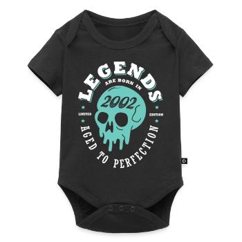 2002 anniversaire skull 21 ans - Body à manches courtes Premium Bébé - noir - Devant