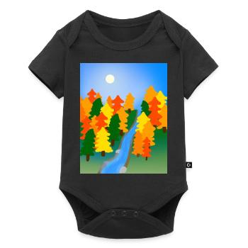 River through the Autumn forest - Baby Premium short-sleeve bodysuit - black - Front