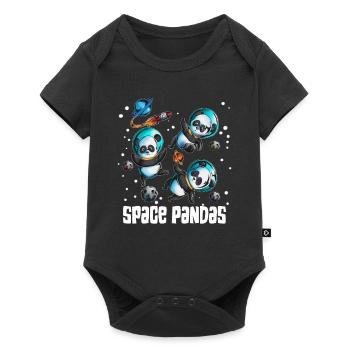 Space Pandas, vaisseau spatial, planètes, astéroïdes, Medeor - Body à manches courtes Premium Bébé - noir - Devant