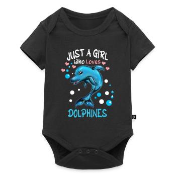 Mammifère marin dauphin Fille qui aime les dauphins - Body à manches courtes Premium Bébé - noir - Devant
