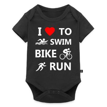 Triathlon Natation Bike Run Marathon - Body à manches courtes Premium Bébé - noir - Devant