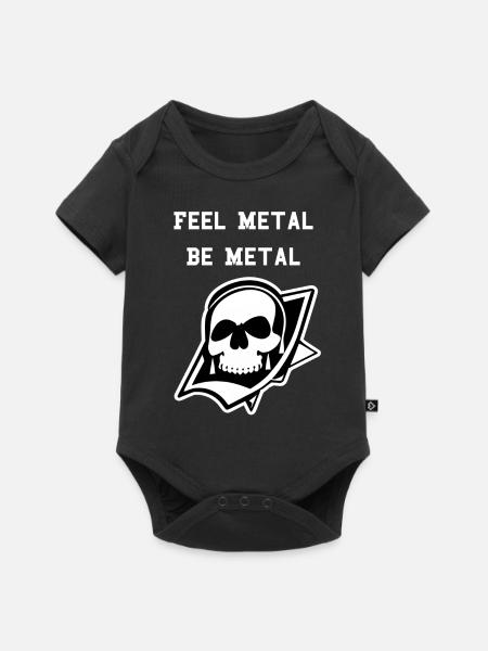 Feel Metal, Be Metal - Pääkallo - Premium vauvojen lyhythihainen body - musta