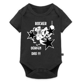 Rocker Dürfen Das !!! - Baby Premium Kurzarmbody - Schwarz - Vorne