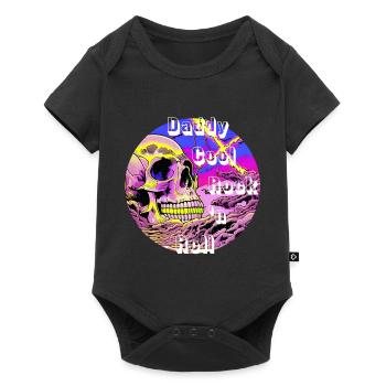 Daddy Cool Rock N Roll - Skull - Baby Premium short-sleeve bodysuit - black - Front