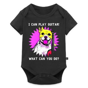 I can play guitar - What can you do? - Baby Premium short-sleeve bodysuit - black - Front