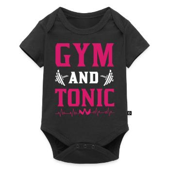 GYM and Tonic - Baby Premium short-sleeve bodysuit - black - Front