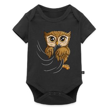 Owl Eats Tshirt Owl Costume Baby Owl Branches - Baby Premium short-sleeve bodysuit - black - Front
