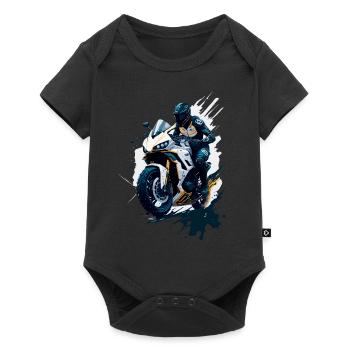 Sport motorcycle illustration - Baby Premium short-sleeve bodysuit - black - Front