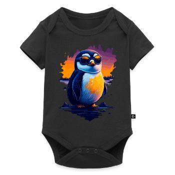 Pingouin mignon - Body à manches courtes Premium Bébé - noir - Devant