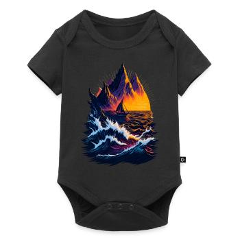 Fantastic landscape illustration - Baby Premium short-sleeve bodysuit - black - Front